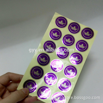 Popular Glossy Silver Sicker, Adhesive Sicker